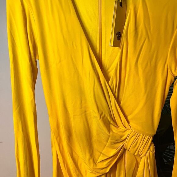 NWT DUNDAS Beau Wrap Dress Yellow Size 2 MSRP $1250 - Picture 7 of 11